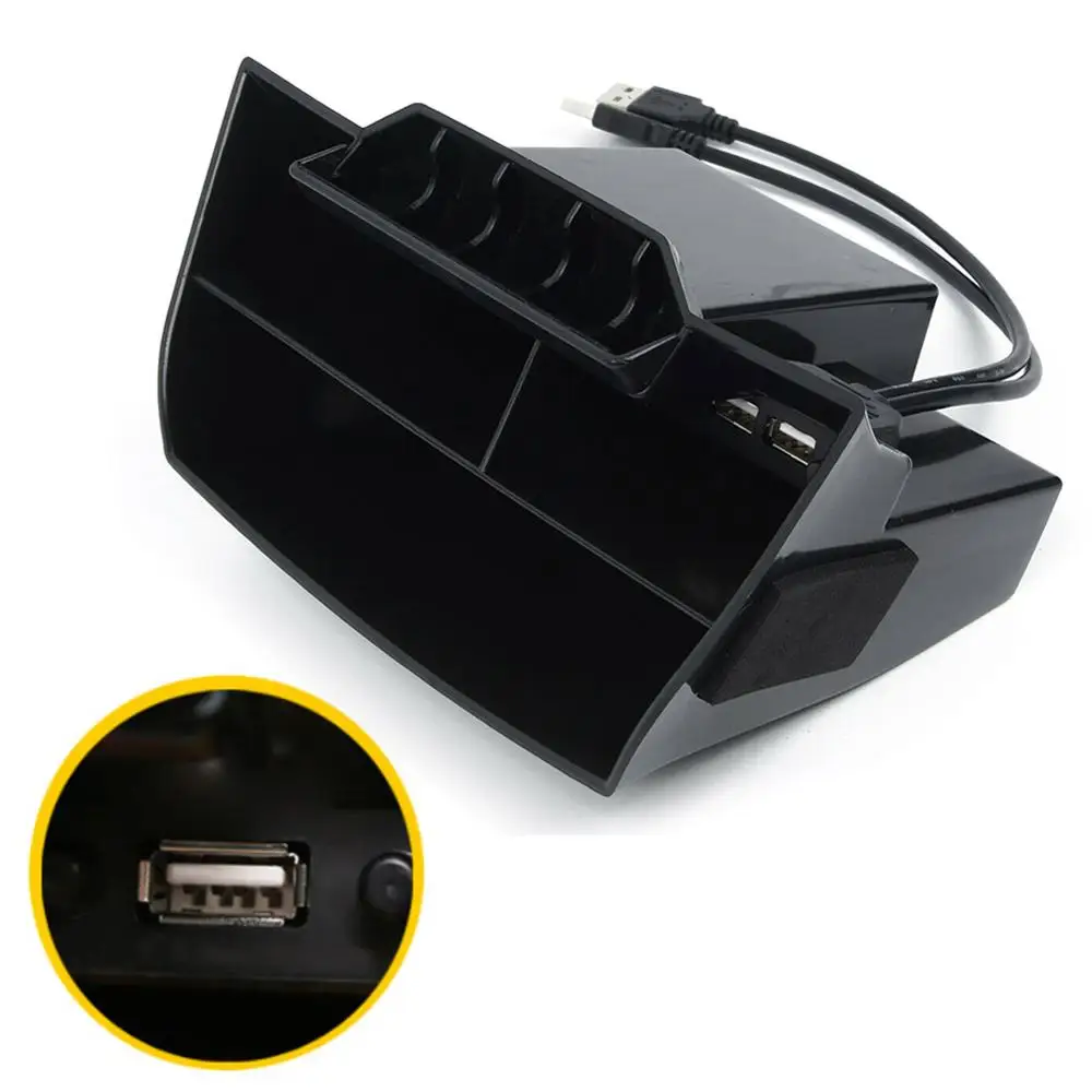 Автомобильная Черная внутренняя консоль из АБС центральный ящик для хранения