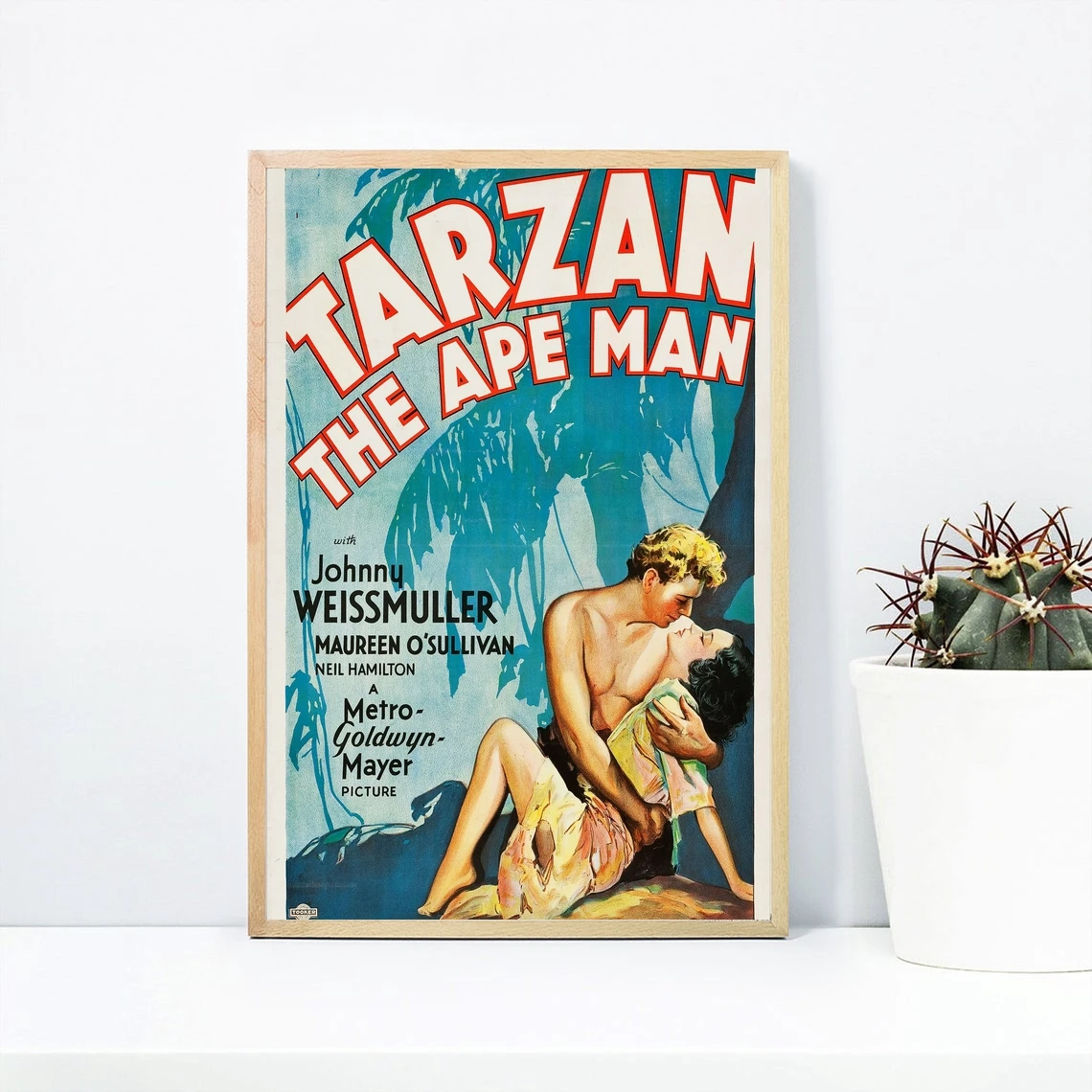 Классический постер с изображением Тарзана человека обезьяны (1932) холст