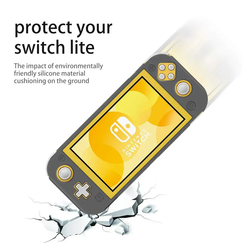 Силиконовый чехол Switch Lite 2019 для Nintendo Mini защитный с закаленным стеклом защиты