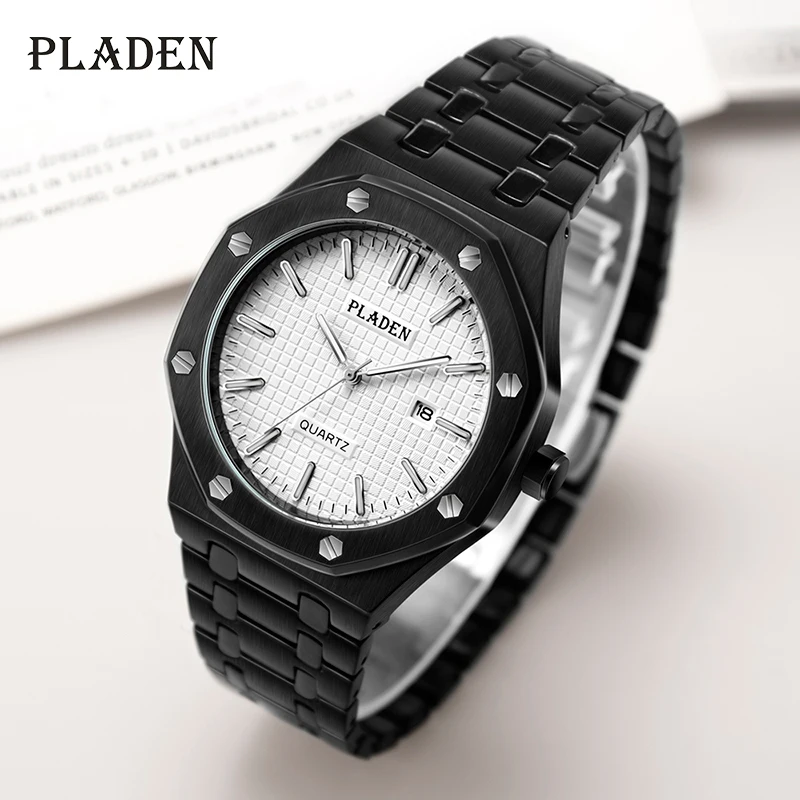

Часы мужские PLADEN, автоматические, черно-белые, 2020 г.