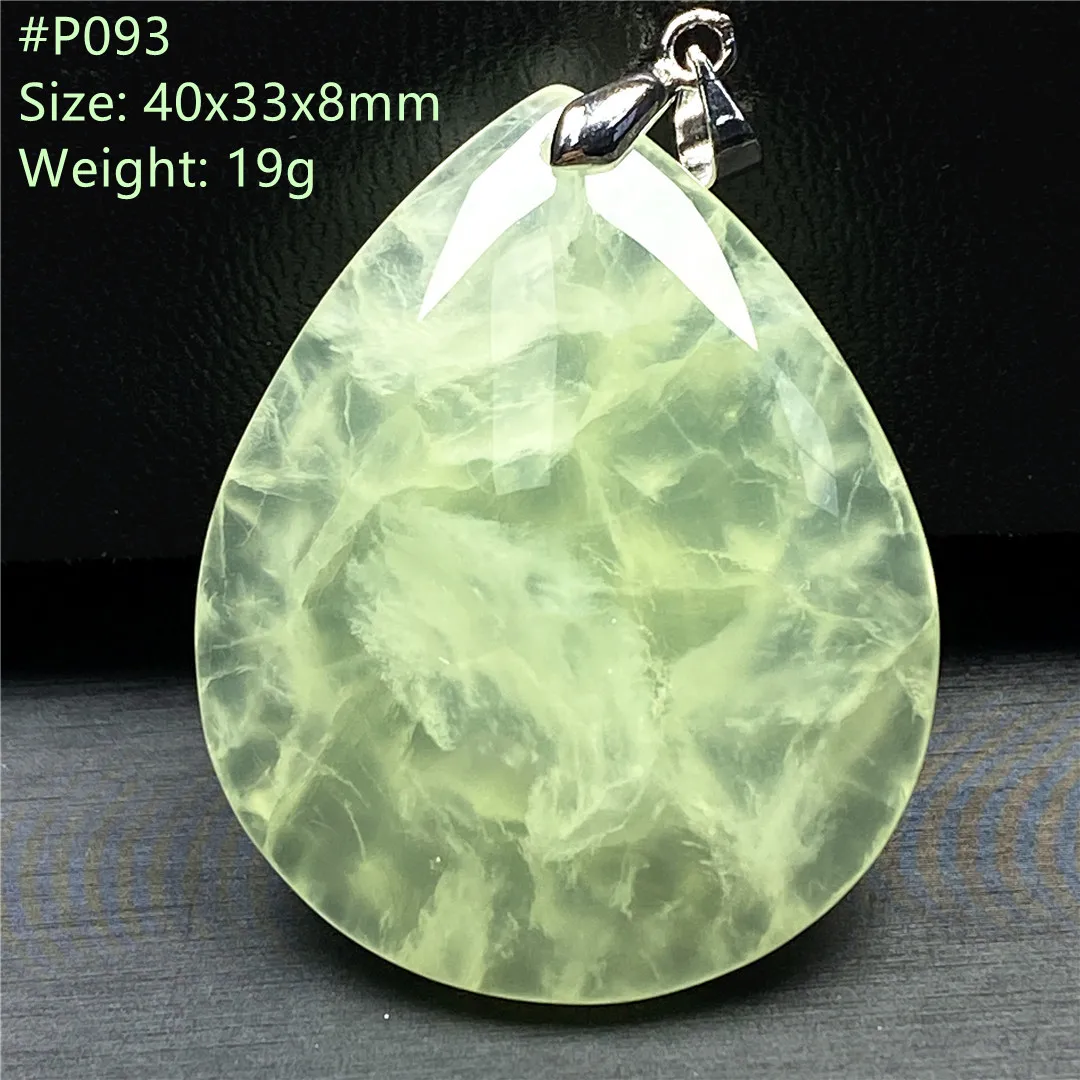 Top Natural Green Prehnite Pendant Jewelry For Women Lady Man Healing Love Gift Crystal Beads Reiki Gemstone Silver Stone AAAAA | Украшения