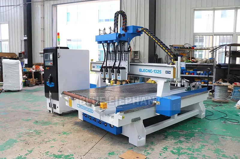 Синий слон многошпиндельная древесина CNC маршрутизатор 1325 размер работы сделать деревянную дверь с воздушным охлаждением шпинделя