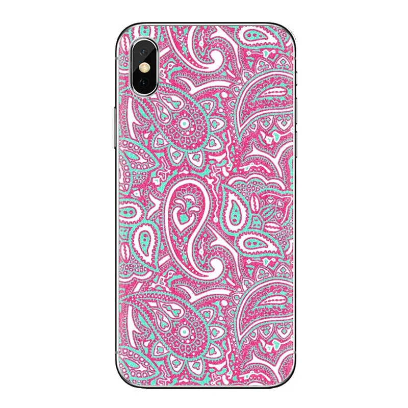 Фиолетовый цветок Пейсли Мандала хна для iPod Touch Apple iPhone 4 4s 5 5S SE 5C 6 6S 7 8 X XR XS Plus MAX