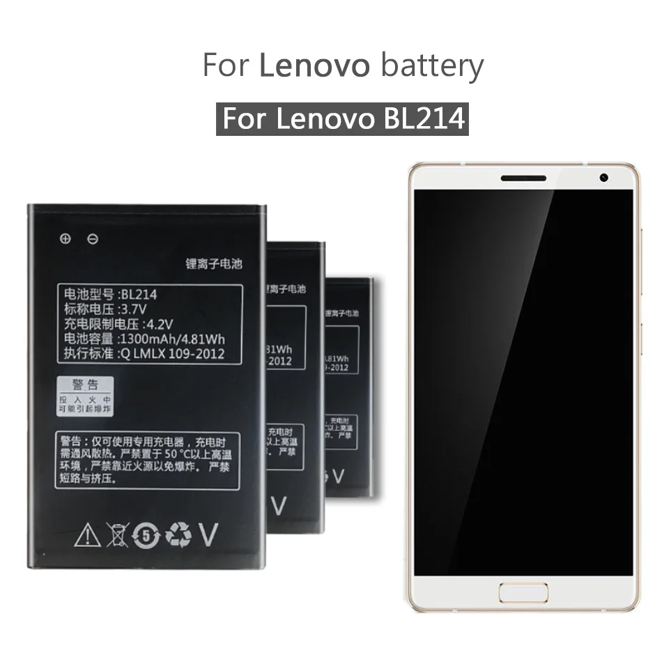 

Аккумулятор BL214 1300 мАч для Lenovo A316 A316I A360E A365E A66 BL 214 BL-214