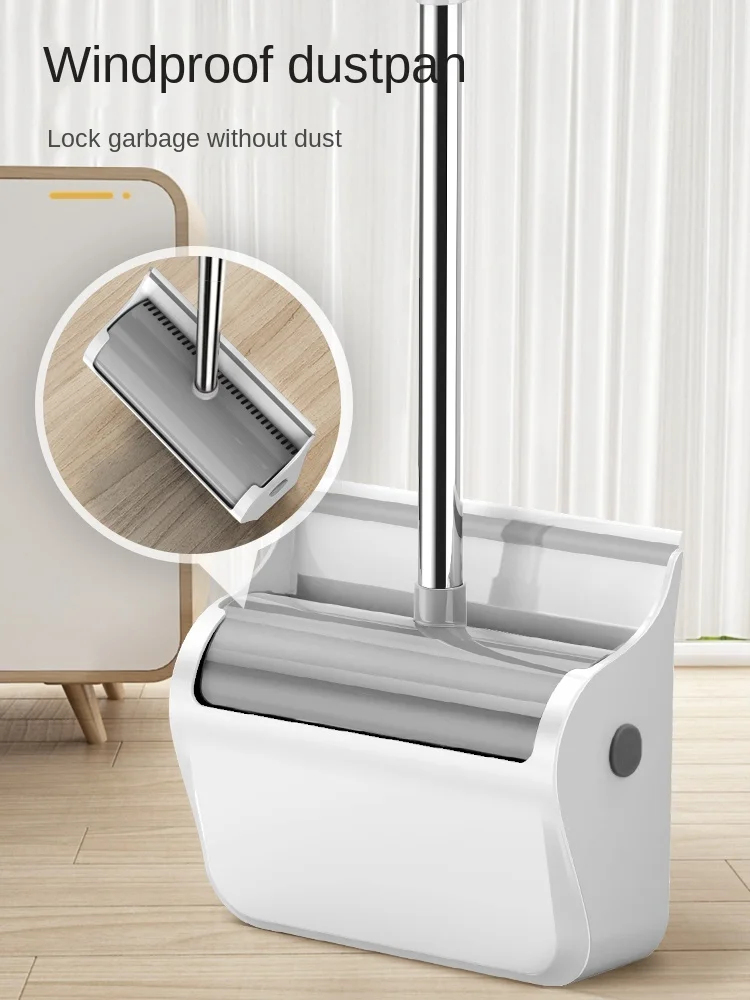 

Broom Dustpan Suit Combination Household Non Stick Hair Soft Hair Broom Garbage Shovel Windbreak Dustpan Pick Up Tool