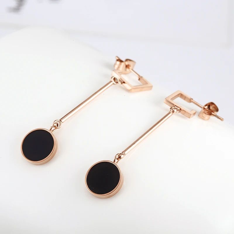 Женские длинные серьги в форме S женские подвески из розового золота нержавеющей