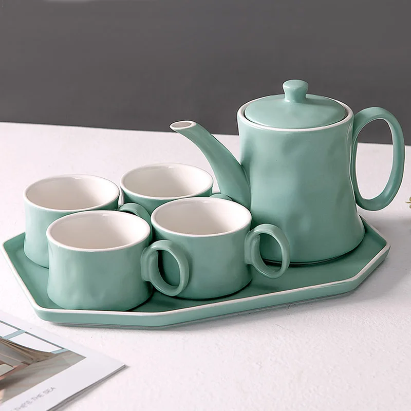 

Simple living room tea set, drinking set, tea cup, drinking cup, kettle, ceramic tea cup, cold kettle, teapot, cup set