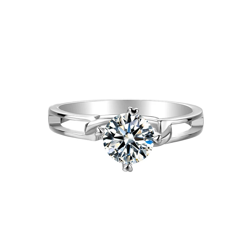 BOEYCJR 925 Серебряное сердце 0,5/1ct F цвет Муассанит VVS1 элегантное обручальное кольцо с сертификатом для женщин подарок