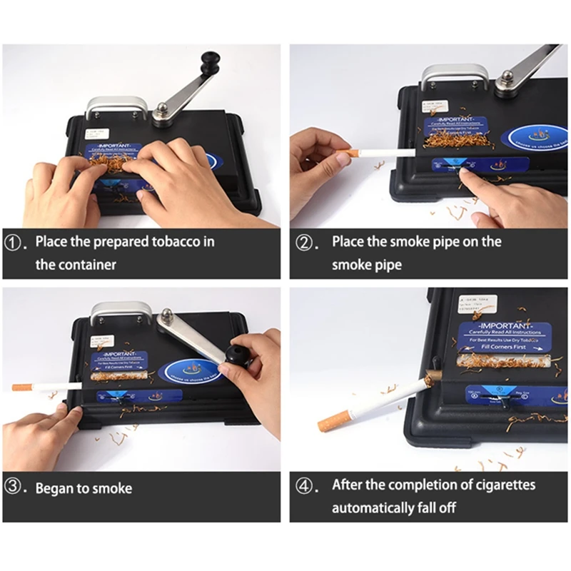 

High Quality Metal Rolling Machine Tobacco Roller Smoking Accessories Manual Injector Cigarette Maker DIY Smoke Tool Men Gift