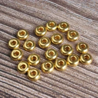 90pcs fashions diy charm pendant accessories alloy gold smooth flat spacer beads gold antir brass hand string jewelry making