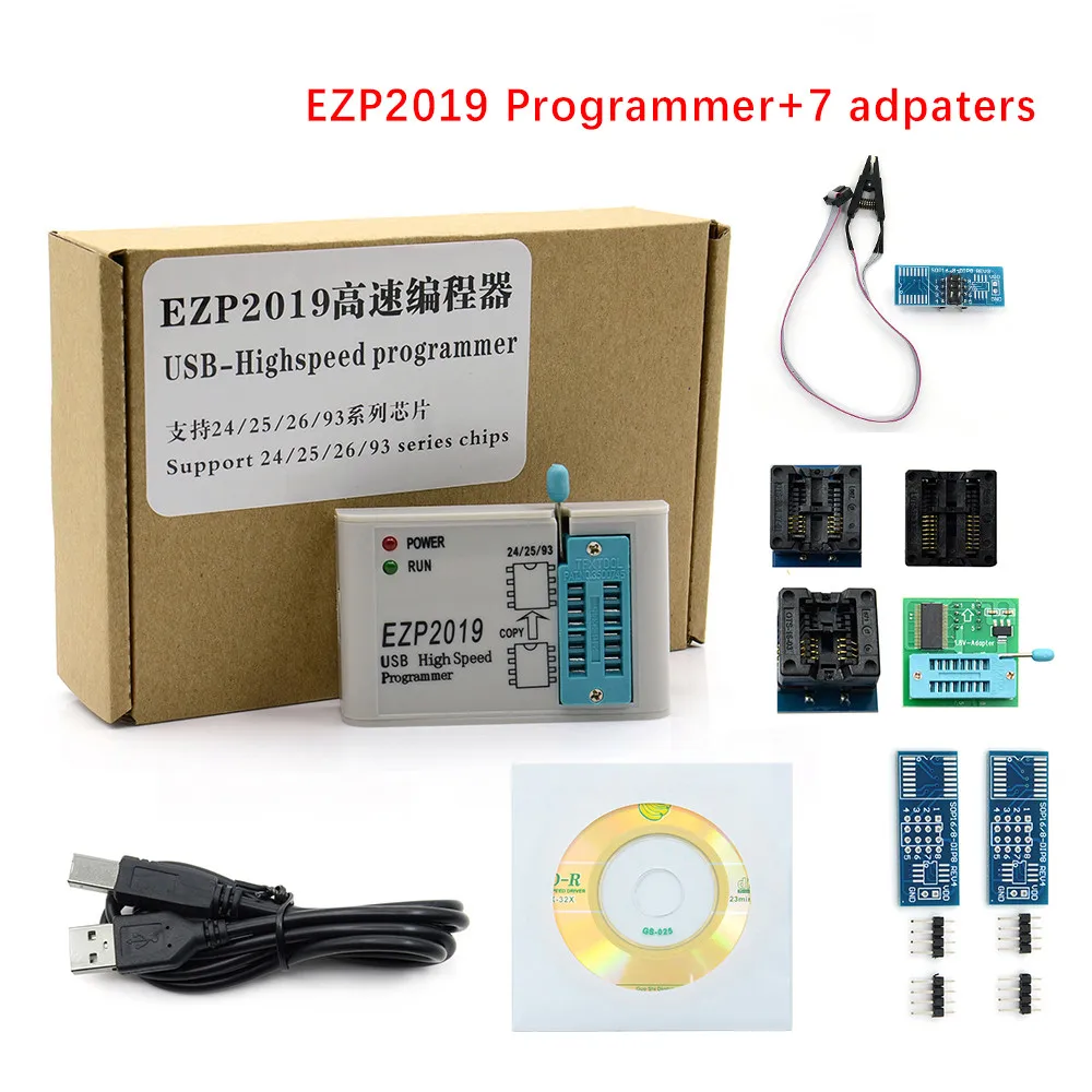 EZP2019 7 adapter EZP2010 2013 высокоскоростной USB SPI программа+ зажим для проверки ИС socke Поддержка 24 25 93 EEPROM 25 флэш-чип биос - Цвет: EZP2019 7 adapter