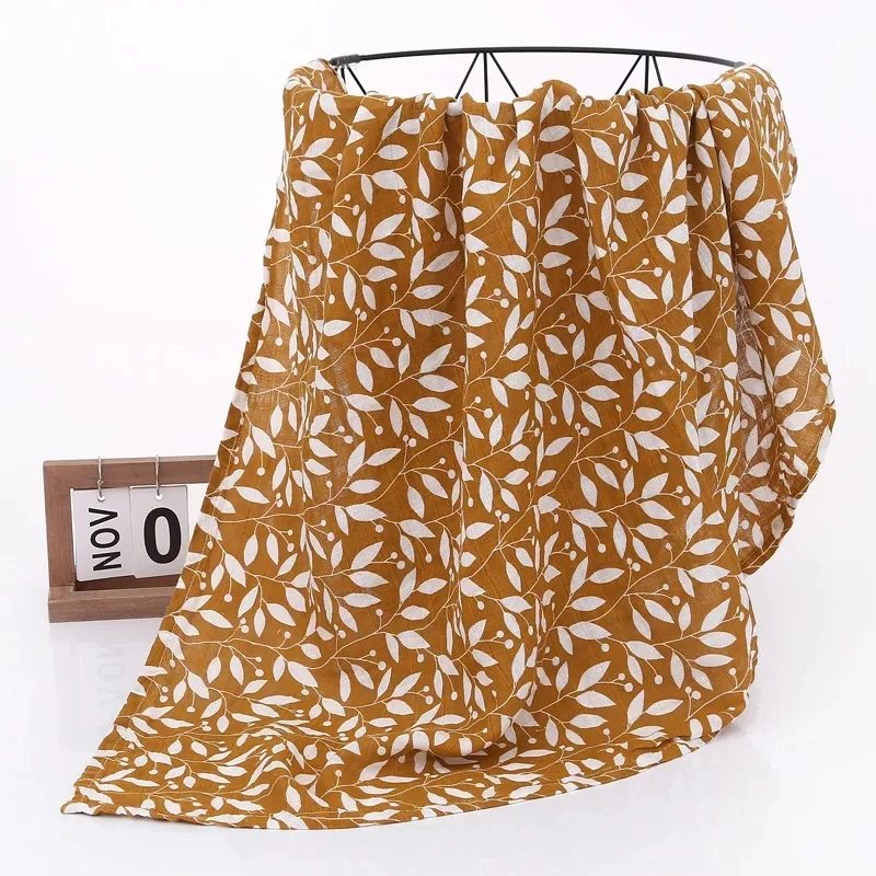 Бамбуковые хлопковые муслиновые пеленки мягкое милое одеяло с принтом для