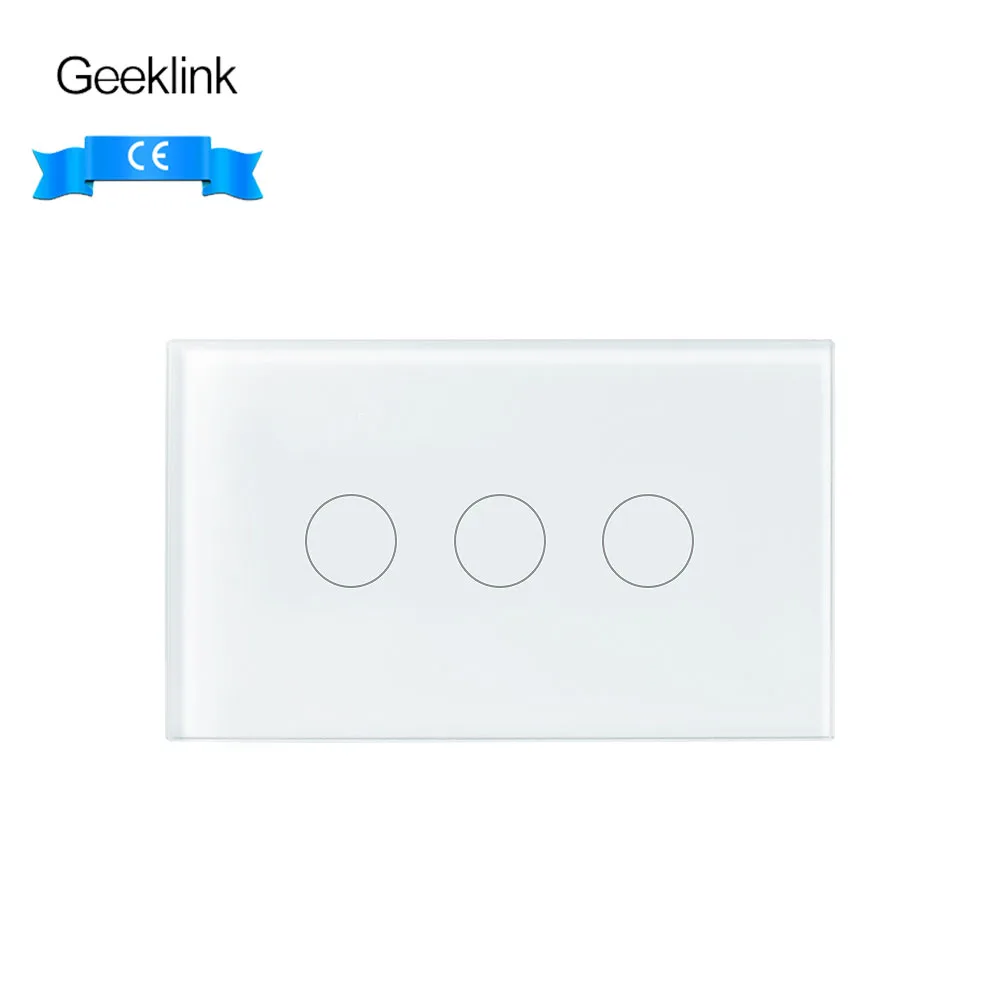 3 key US switch Geeklink Смарт π WiFi+ ИК умный дом приложение дистанционное управление для Alexa Google Home IFTTT Siri Voice с адаптером UK AU US EU - Цвет: 3 key US switch