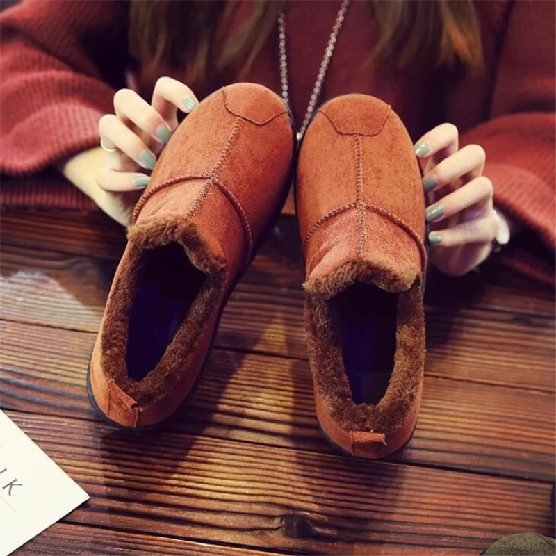 

Winter Women Boots Ladies Female Brand Fashion Designer Loafers Flat Shoes Luxury Fur Snow Ankle Boots for Women