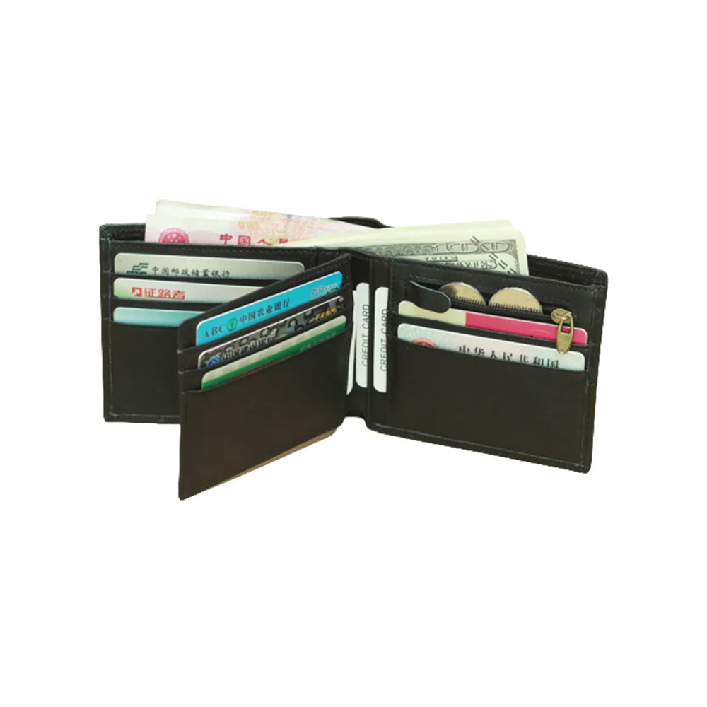 

1pc Male Genuine Leather Wallet Men Wallet Credit Business Card Holder Vintage Brown Leather Wallet Multi-card Slot 2 Fold Purse