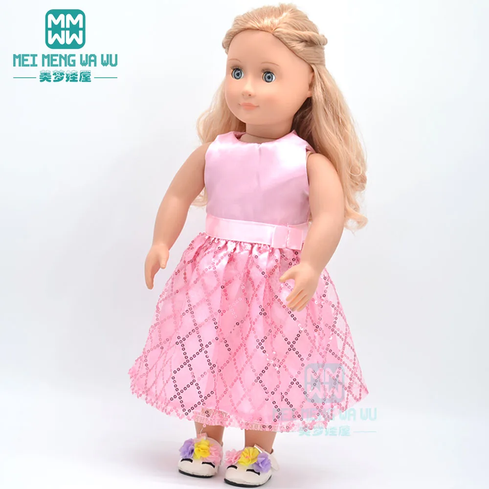 

Doll clothes for 45cm American' doll accessories fashion purple princess dress christmas gift for kids