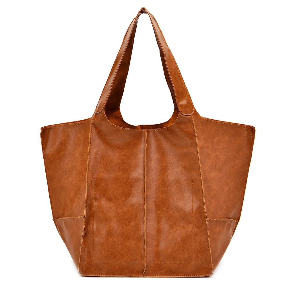 Vip Designer Luxury Bag for Women Shoulder Handbags Retro Oil Wax Leather Soft PU Tote Bag Big Fashion Winter Shopping Purses