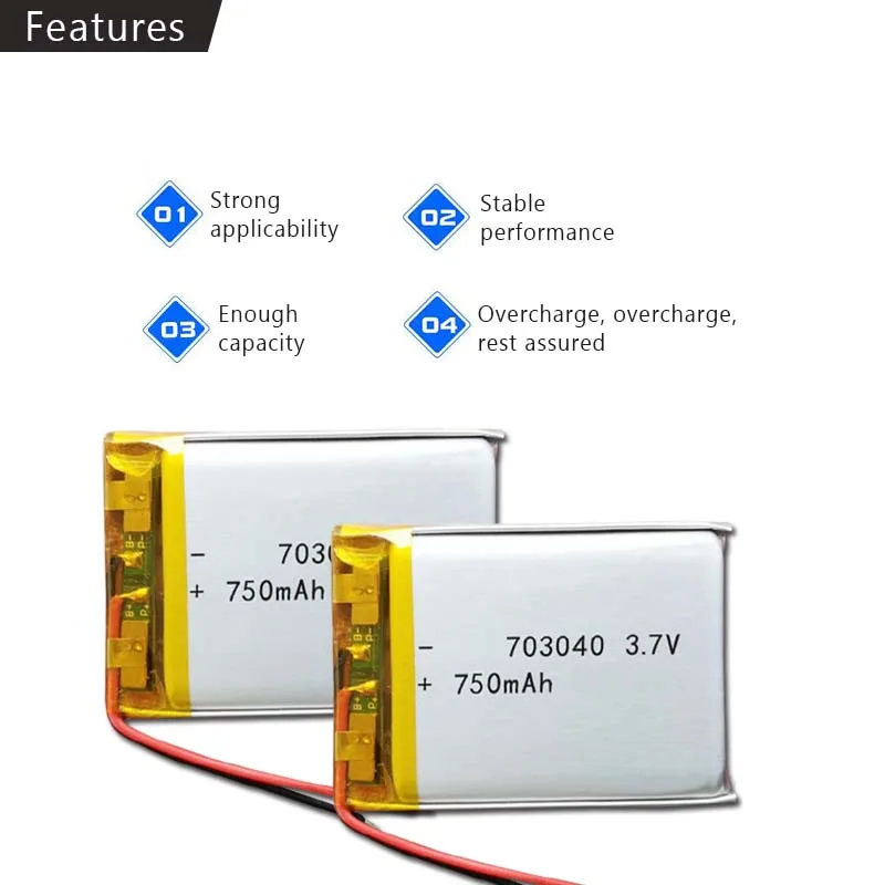 3-30 шт 3 7 V Lipo cells 703040 750mah литиевая полимерная аккумуляторная батарея для MP3 MP4 GPS