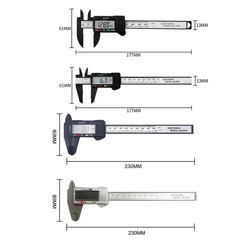 

Digital Vernier Caliper 0-150mm LCD Electronic Carbon Fiber Altimeter Inch And Millimeter Conversion Micrometer Measuring Tool