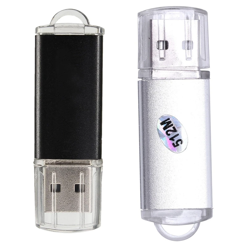 

2X USB 2.0 Flash Memory Stick Pen Drive Storage Thumb Color:Silver Capacity:512MB & Black Capacity:128MB