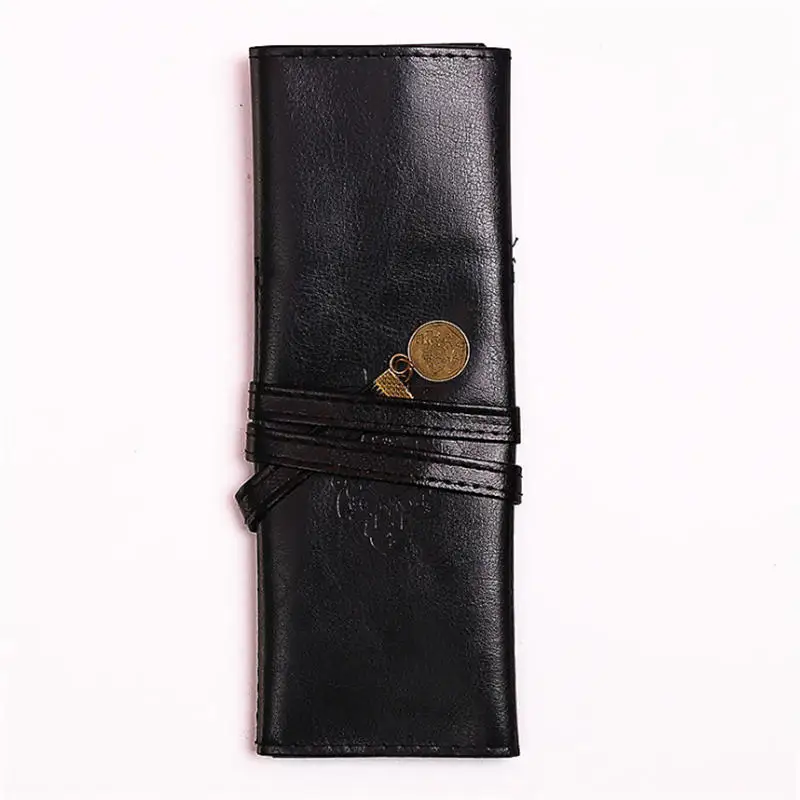 Женский и мужской кошелек Ретро мягкий кожаный чехол-карандаш для макияжа