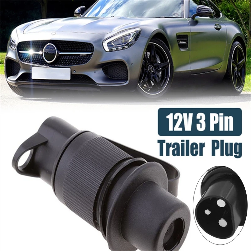

3 Pin Trailer Plug and 3 Pin Trailer Socket for Agricultural Machinery Boats RVs Waterproof Tractor 2 Mount Points