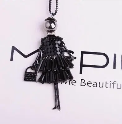 Cpop креативный кукольный кулон ожерелье блестящий металлический горный хрусталь
