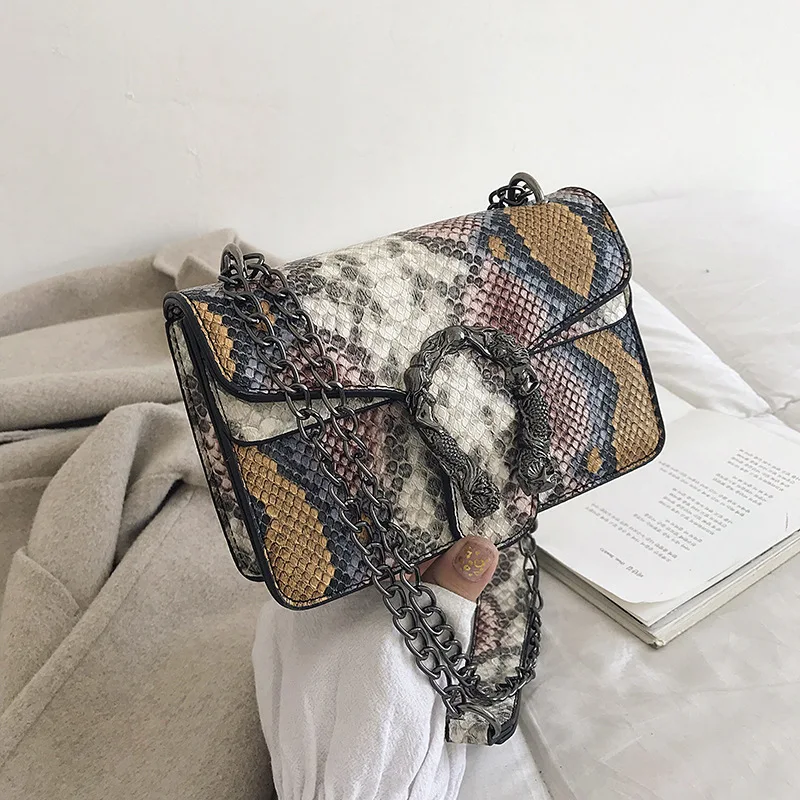 Новая модная сумка через плечо от известного бренда женская змеиная роскошная