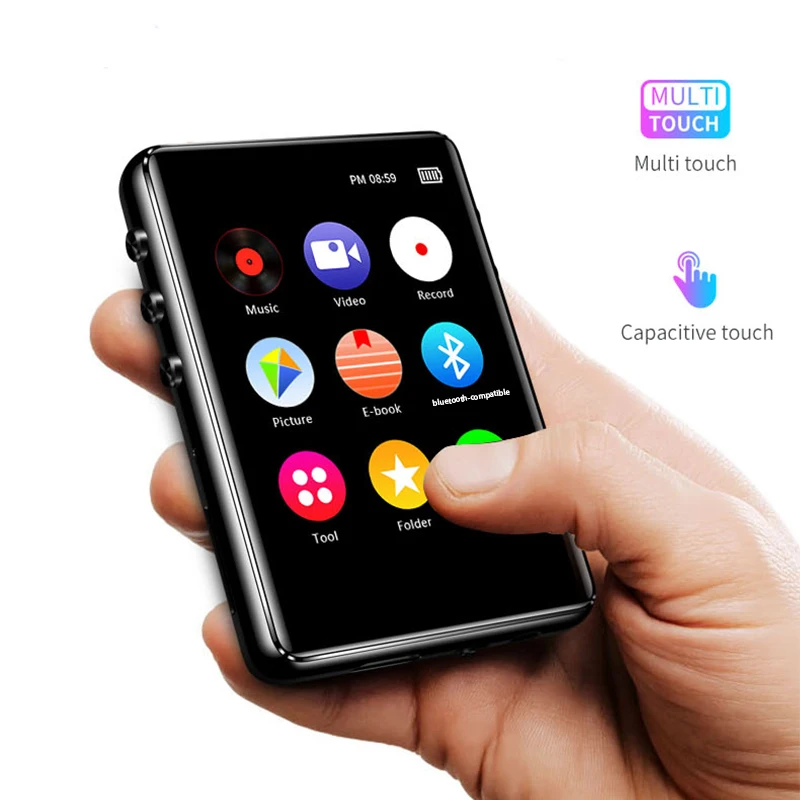 MP3 плеер MP4 с диагональю 2 4 дюйма поддерживает TF карту на 128 ГБ Mp5 Touch Bluetooth совместим