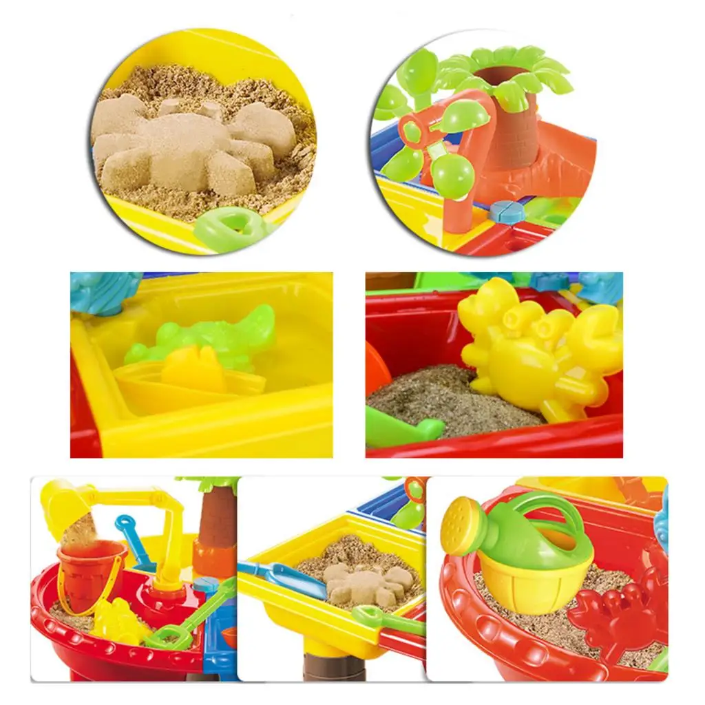 

Children Beach Table Set Sand Bucket Water Wheel Table Toys Outdoor Beach Sandpit Dolphin Toys for Kid Baby Fun toys Set