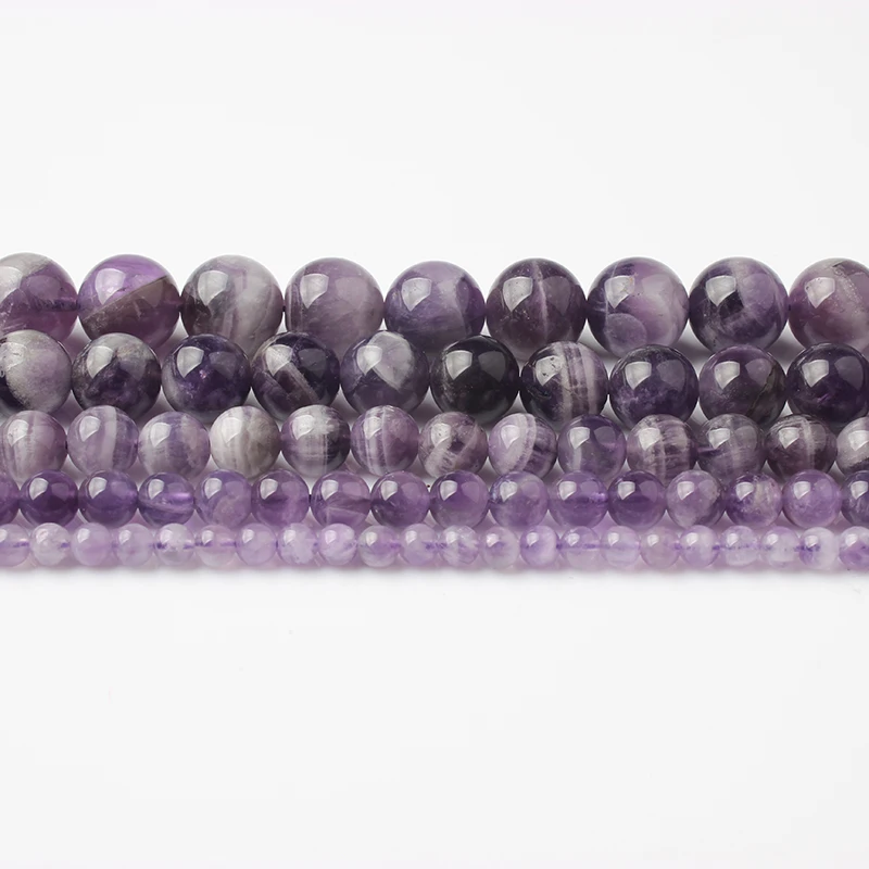 LanLi модные ювелирные изделия из аметистов бусины россыпью 4 6 8 10 12 мм аксессуары