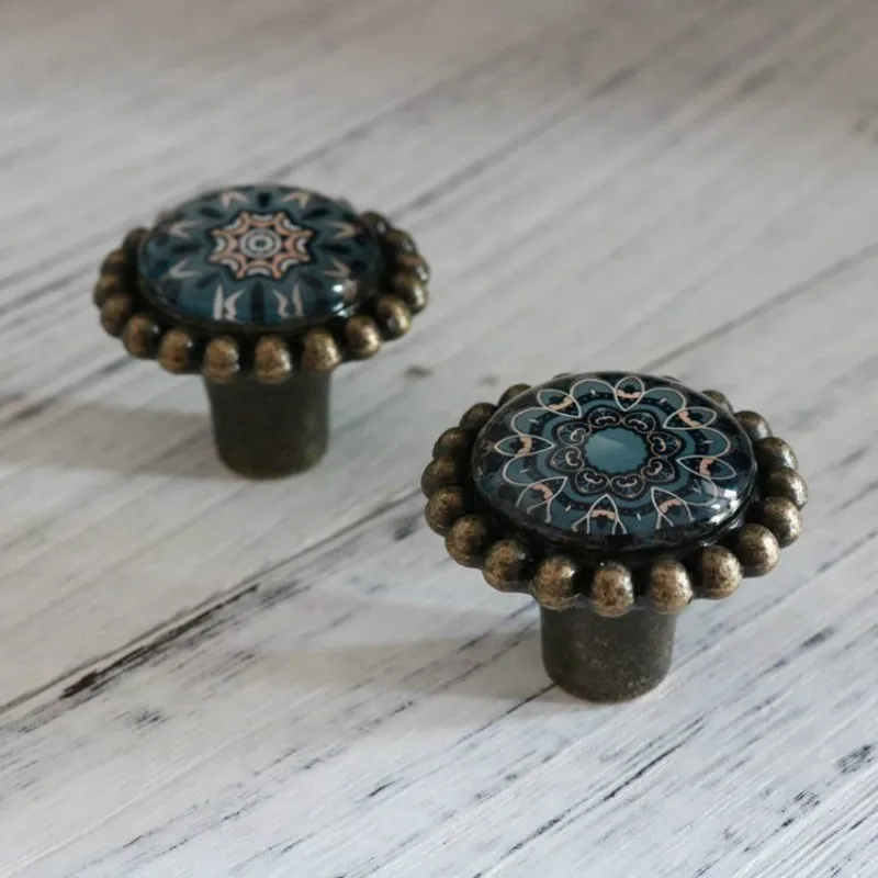 Мебель кухонный шкаф Ретро стиль хрустальный ящик для шкафа шкафчик ручка