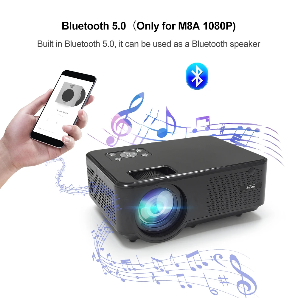 Everycom M8 1080P Мини светодиодный проектор для домашнего кинотеатра Full HD 5500 люмен 5G WIFI
