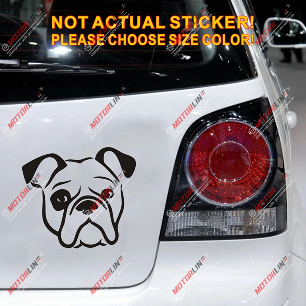 

British Bulldog Head English Decal Sticker Car Vinyl pick size color no bkgrd a