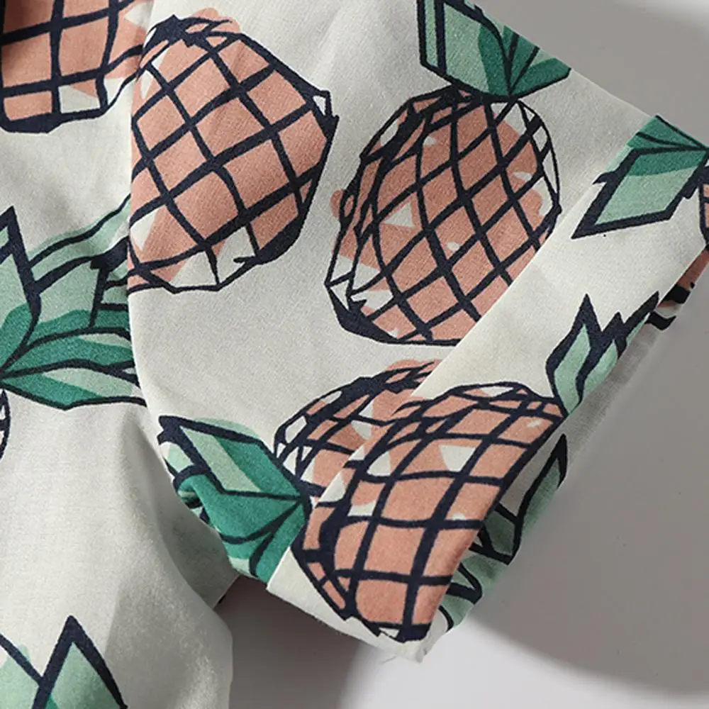 

2019 New Baby Boys Clothes Gentleman Suits Fruit Printed Shirt Short Sleeve Tops+ Shorts Outfits Set Infant Kids Clothes