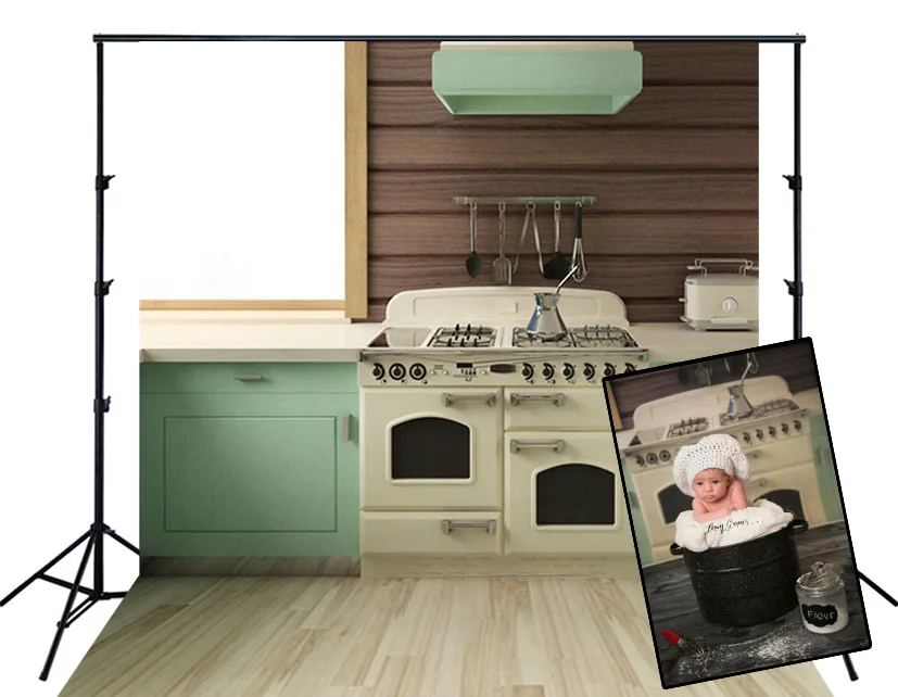 HUAYI фотография Фон винтажный кухонный дом фото стенд фон настроить Новорожденные