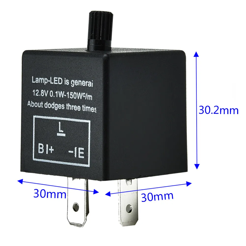 

1PC 12V 3-Pin LED Adjustable Electronic Flasher Relay For Turn Signal Light Universal Flasher Relay Fits For Most Motorcycle
