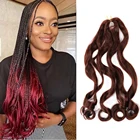 Спиральные вьющиеся синтетические волосы, свободные волнистые вязаные косички, предварительно растягивающиеся плетеные волосы для женщин, черные, коричневые, светлые волосы с эффектом омбре, 22 дюйма