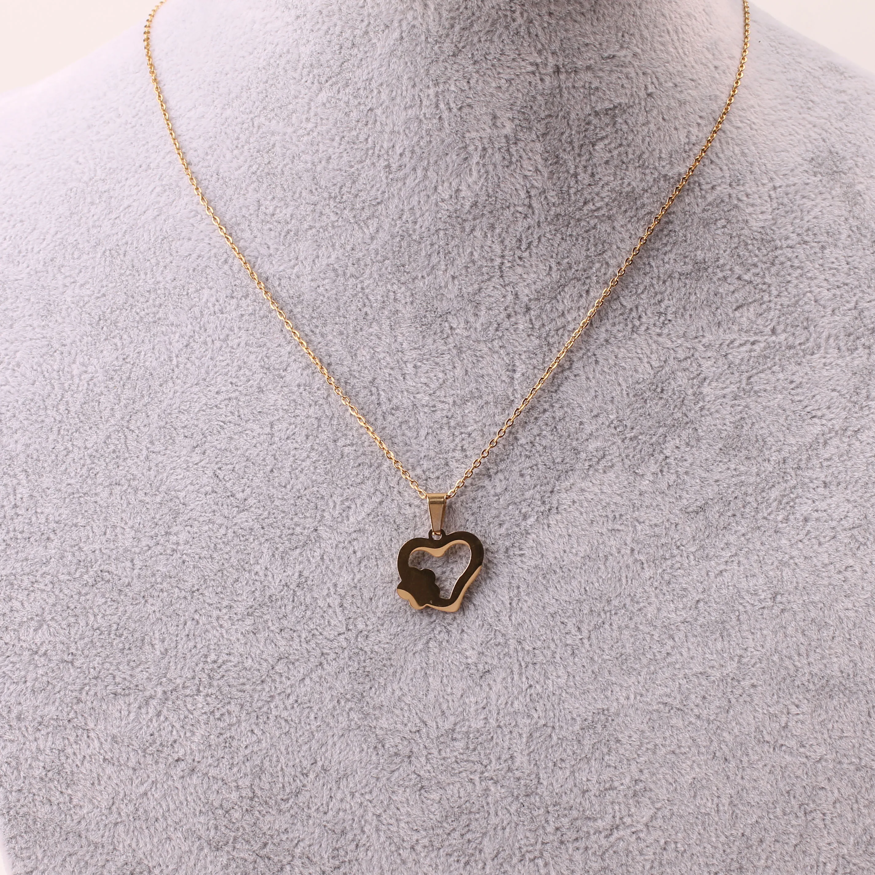 Ожерелье fengnee из нержавеющей стали для женщин и мужчин чокер с подвеской в форме