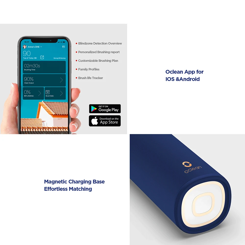 Глобальная версия Oclean X Pro Sonic электрическая зубная щетка для взрослых IPX7 2 в 1