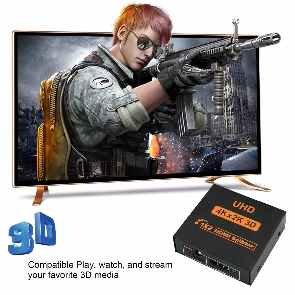 4K HDMI Divisor complehd 1080P видео переключатель 1x2 1x4 разделитель 1 em 2 внешний усилитель для