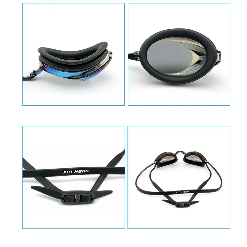 

MCFK XH1702 HD Electroplating Racing Goggles Waterproof and Anti-fog Silicone Swimming Goggles for Men and Women