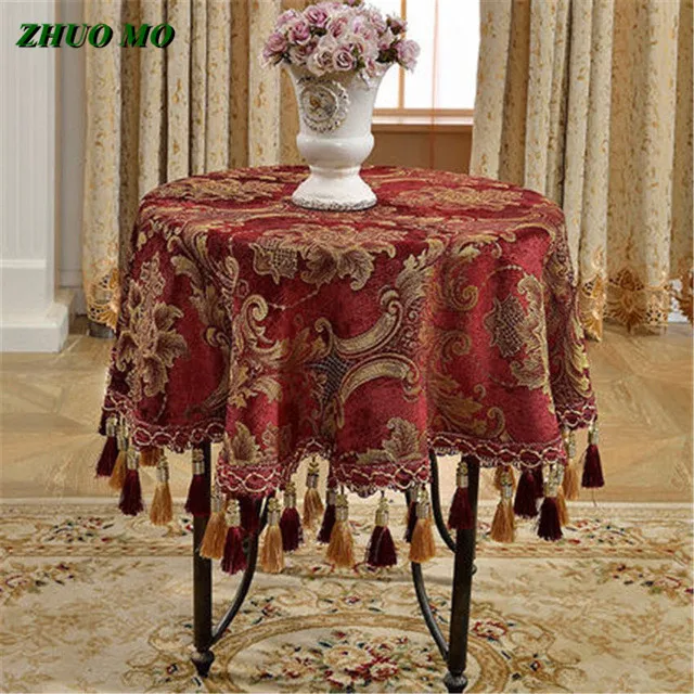 Роскошная круглая скатерть с кисточками кухонные аксессуары вечерние ничный