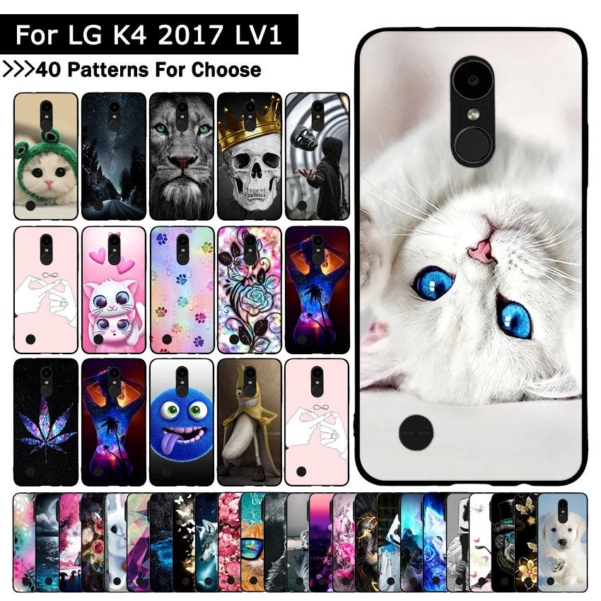 ТПУ силиконовый чехол для LG K4 2017 M160 розовый милый Принт мягкий задний Чехол