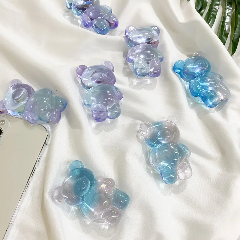 INS симпатичный градиентный Медведь Прозрачный держатель для телефона Griptok