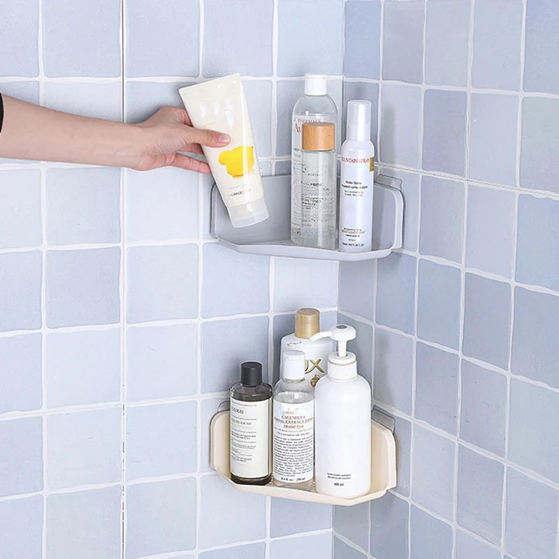 Угловая душевая полка для ванной кухонный клей органайзер с присоской настенное
