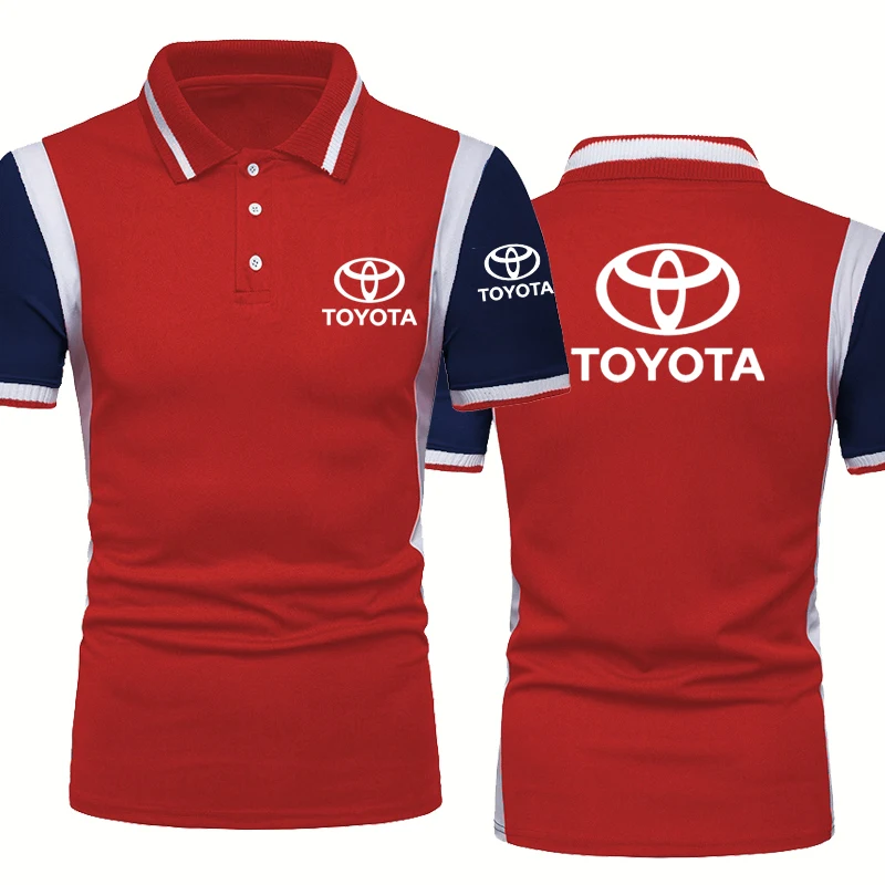 

Casual Summer Men's short sleeve Toyota Car Logo Printing Men's POLO shirt Fashion High Quality Cotton POLO shirt