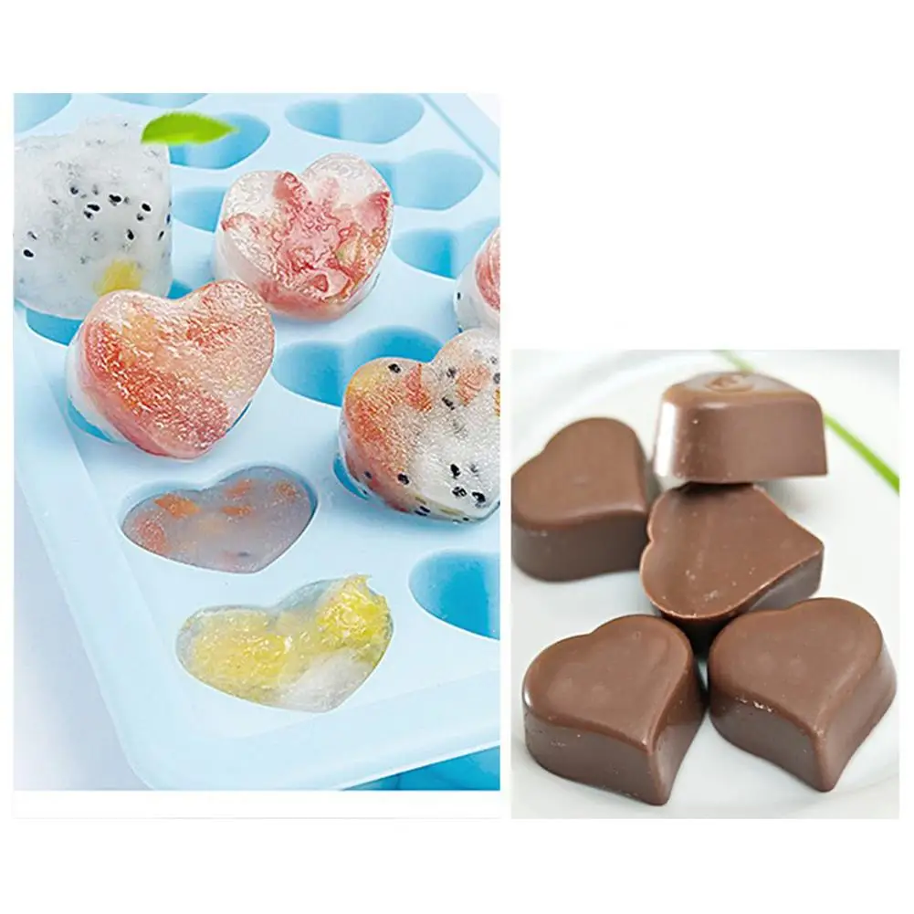 

21 Grid Kitchen Baking Tool Heart Shape Mould DIY 3D Heart Form Silicone Mold Cake Decorating Ice Cube Chocolate Soap Jelly Tray