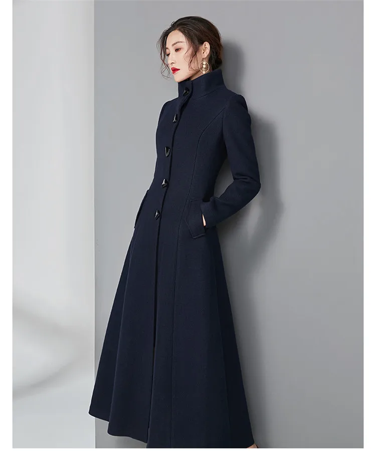 Casaco Feminino,, женское, плюс размер, осень, зима, Cassic, простое, шерстяное, макси, длинное пальто, женский халат, верхняя одежда, Manteau Femme