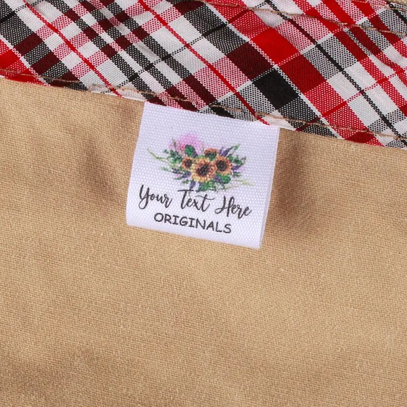 

Custom Sewing label, Custom Clothing Labels - Fabric Tags, Logo or Text, Cotton Ribbon, Custom Design (MD1049)